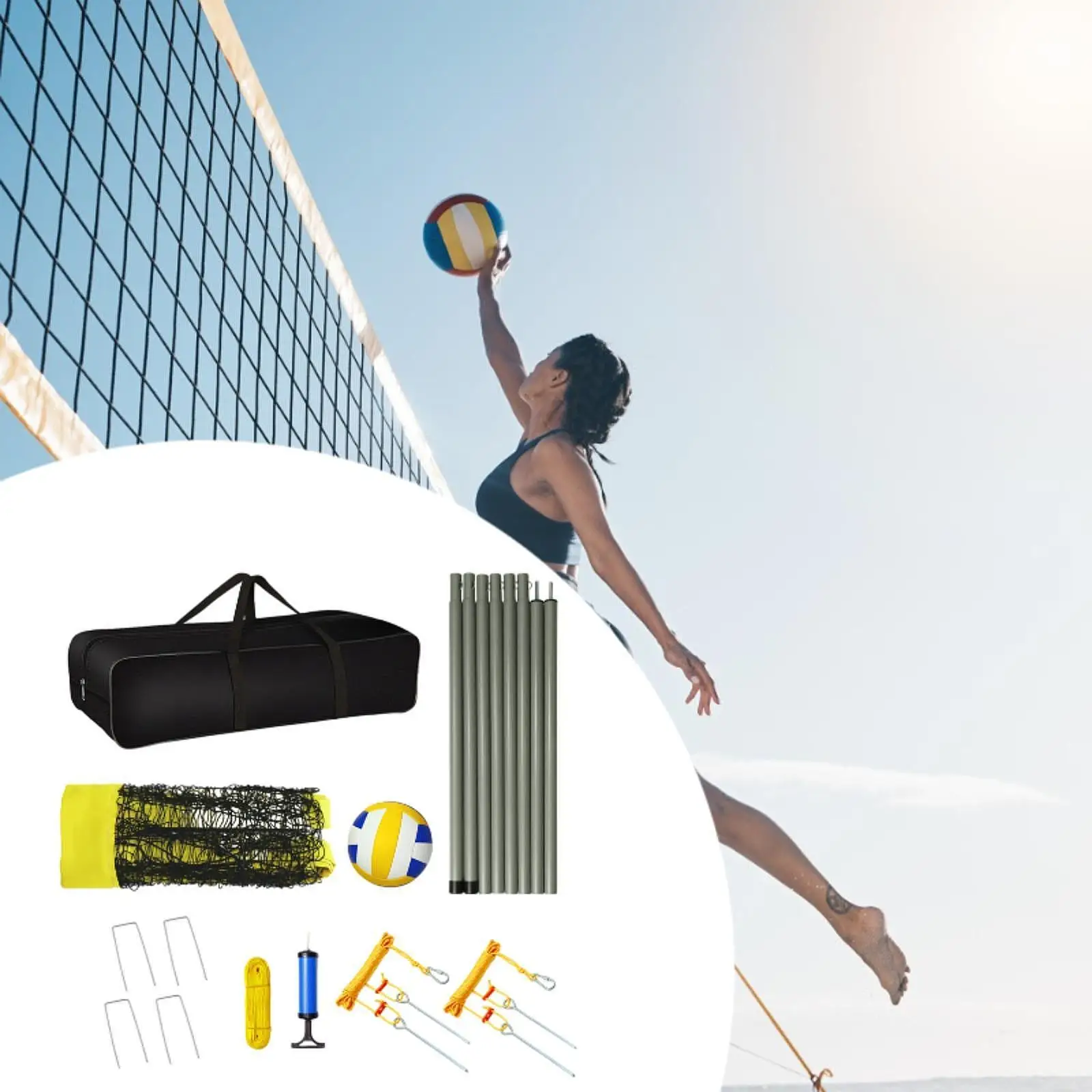 

Volleyball Net Anti Sag Design Portable Universal Volleyball Practice Net Easy Setup Volleyball Training Net Mesh Net for Beach