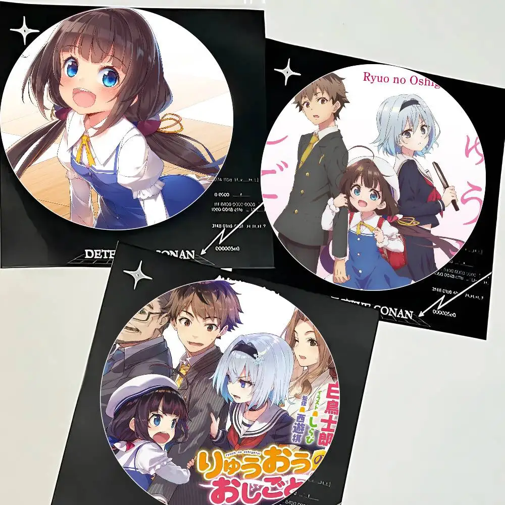 Anime R-Ryuuou No Oshigoto! Cartoon Style Badge Brooches On Backpack Decoration Round Enamel Pins For Accessorys