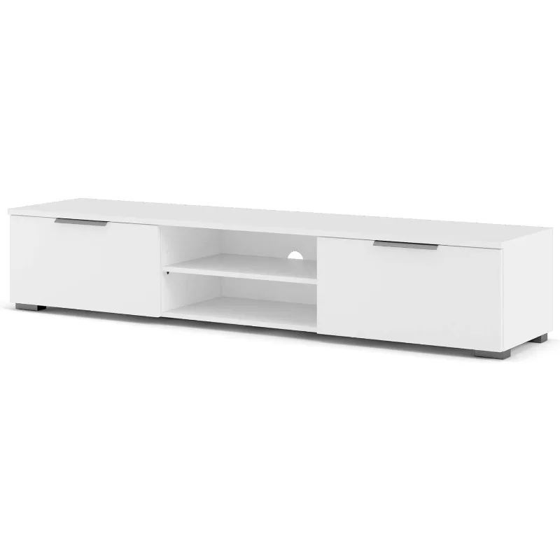 Drawer 2 Shelf TV Stand, White