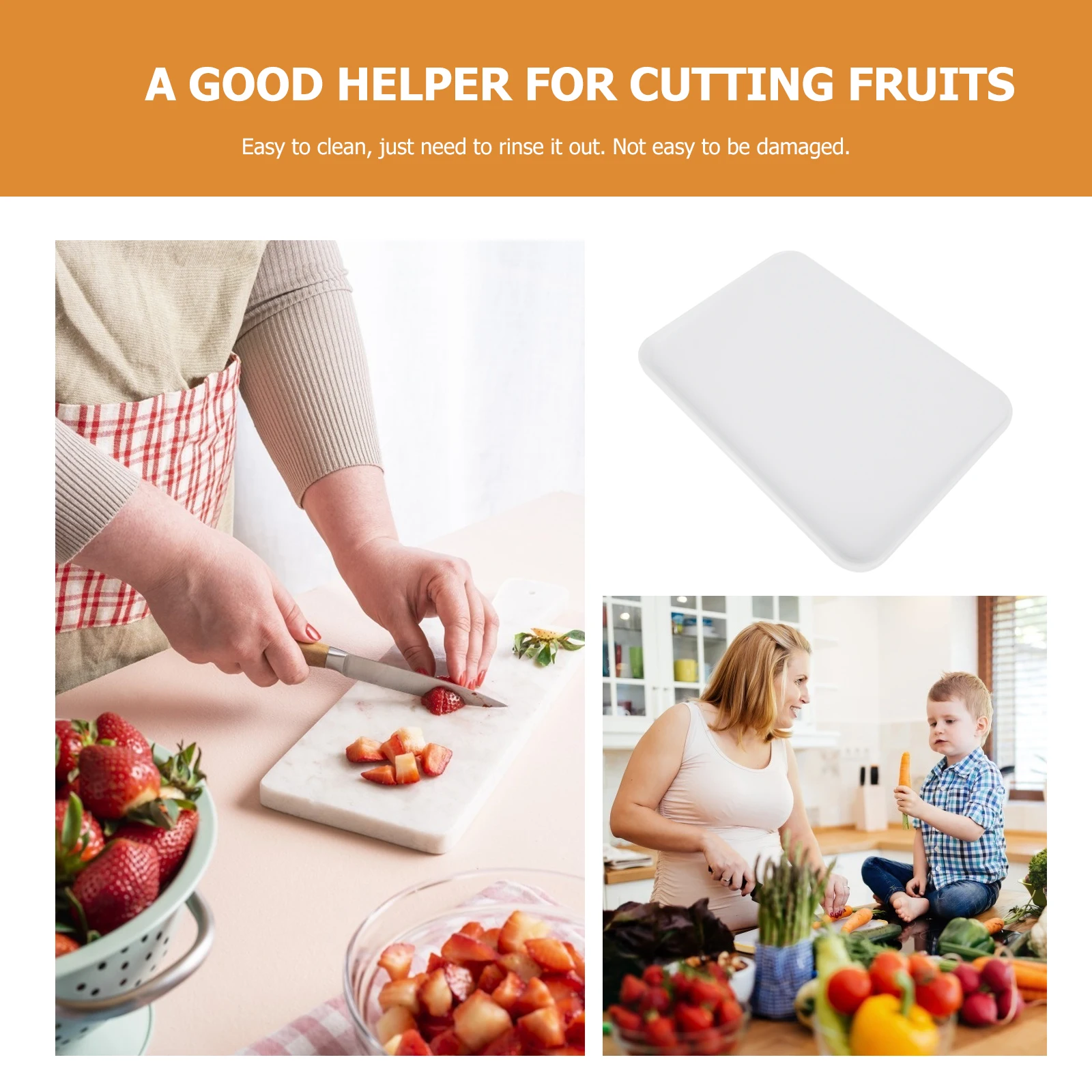 

Double-Sided Plastic Cutting Board Chopping Block Anti-Slip Kitchen Tool Household Fruit Vegetable Mincing Board Silver
