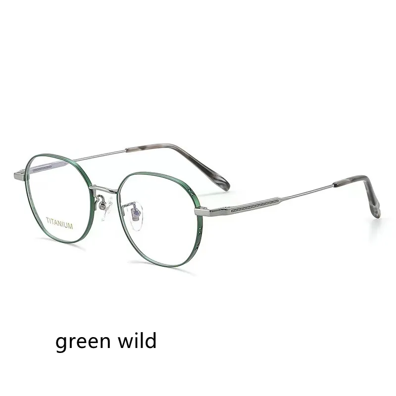 

48mm small Round Pure titanium Frames myopia Glasses Spectacles come with clear lenses Prescription eyeglass frame 69820