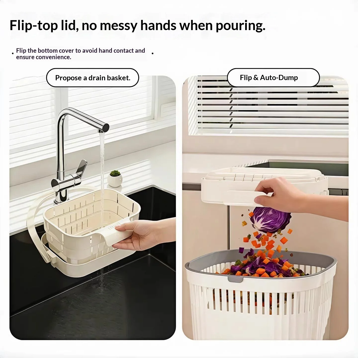 Foldable Sink Strainer Basket Hanging Faucet Colander Detachable Food Residue Filter Basket Kitchen Storage Gadget view 5