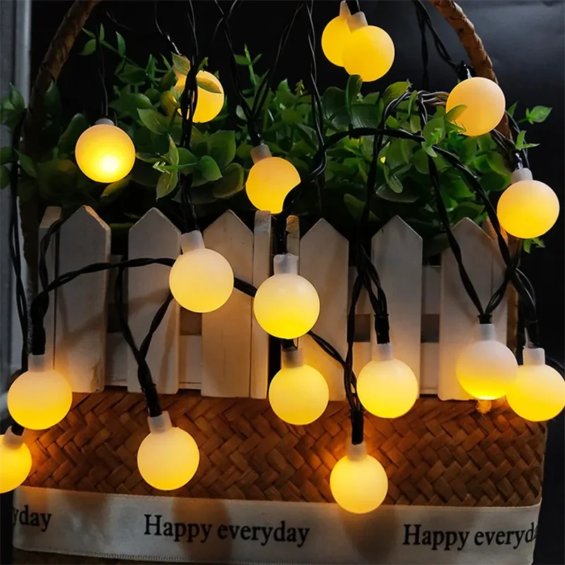 200 Led Camping Solar String Lights Outdoor Crystal Globe Lights Waterproof Solar Fairy Light for Garden Christmas Party Decor