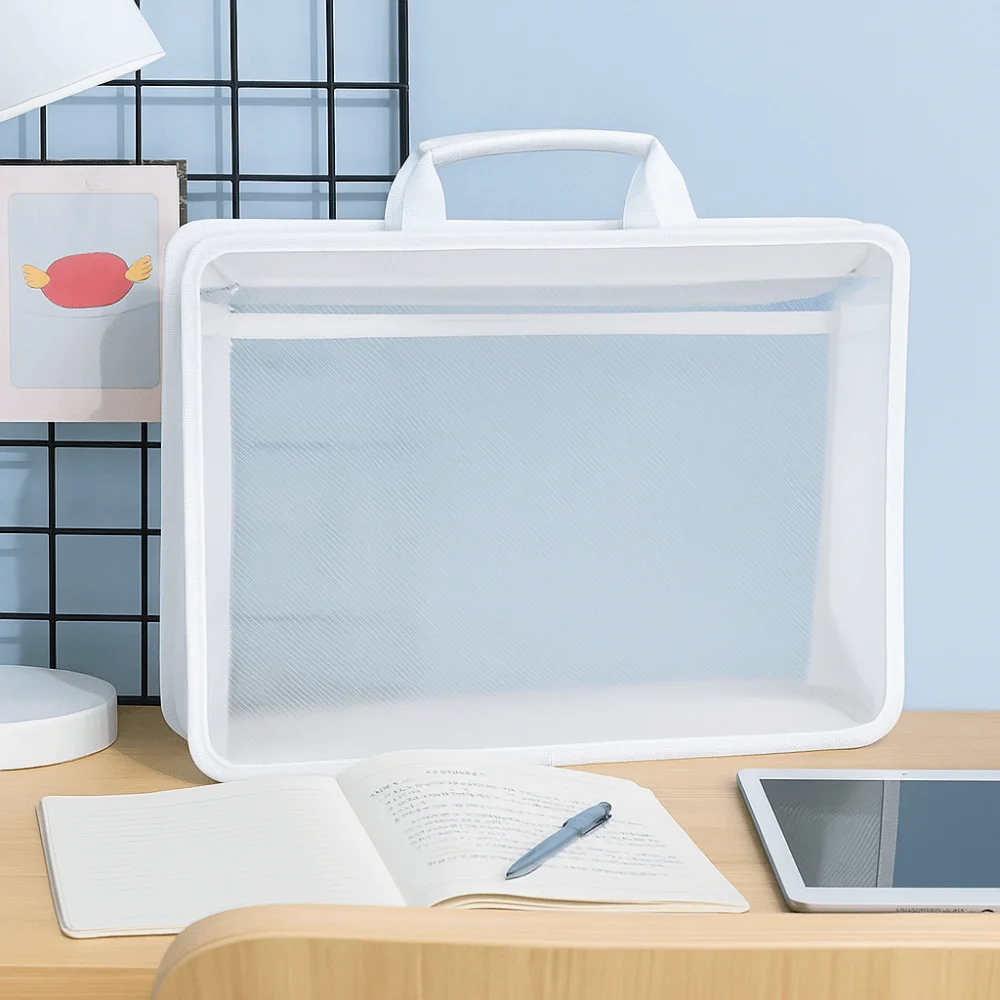 

Large Capacity Transparent A4 Handbag Zipper Bags Documents Students Portable Bag Waterproof Thickened File Storage Bag Homework