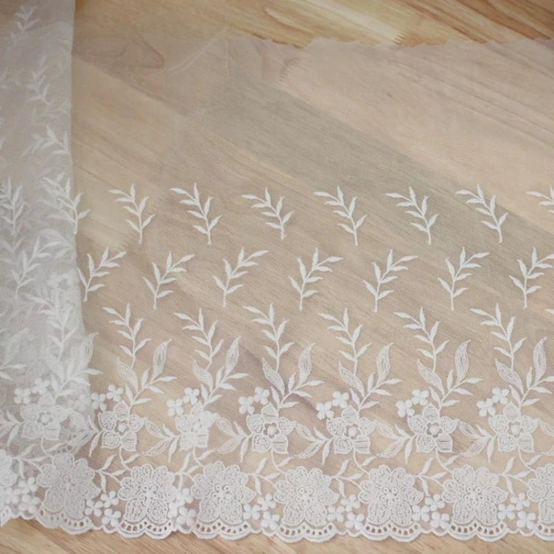 33,5 cm breites, mit Blumen besticktes Spitzenband zur Dekoration von Kleidern, Kleidung, DIY-Bastelbedarf, Handarbeiten, Nähzubehör – Detail 1