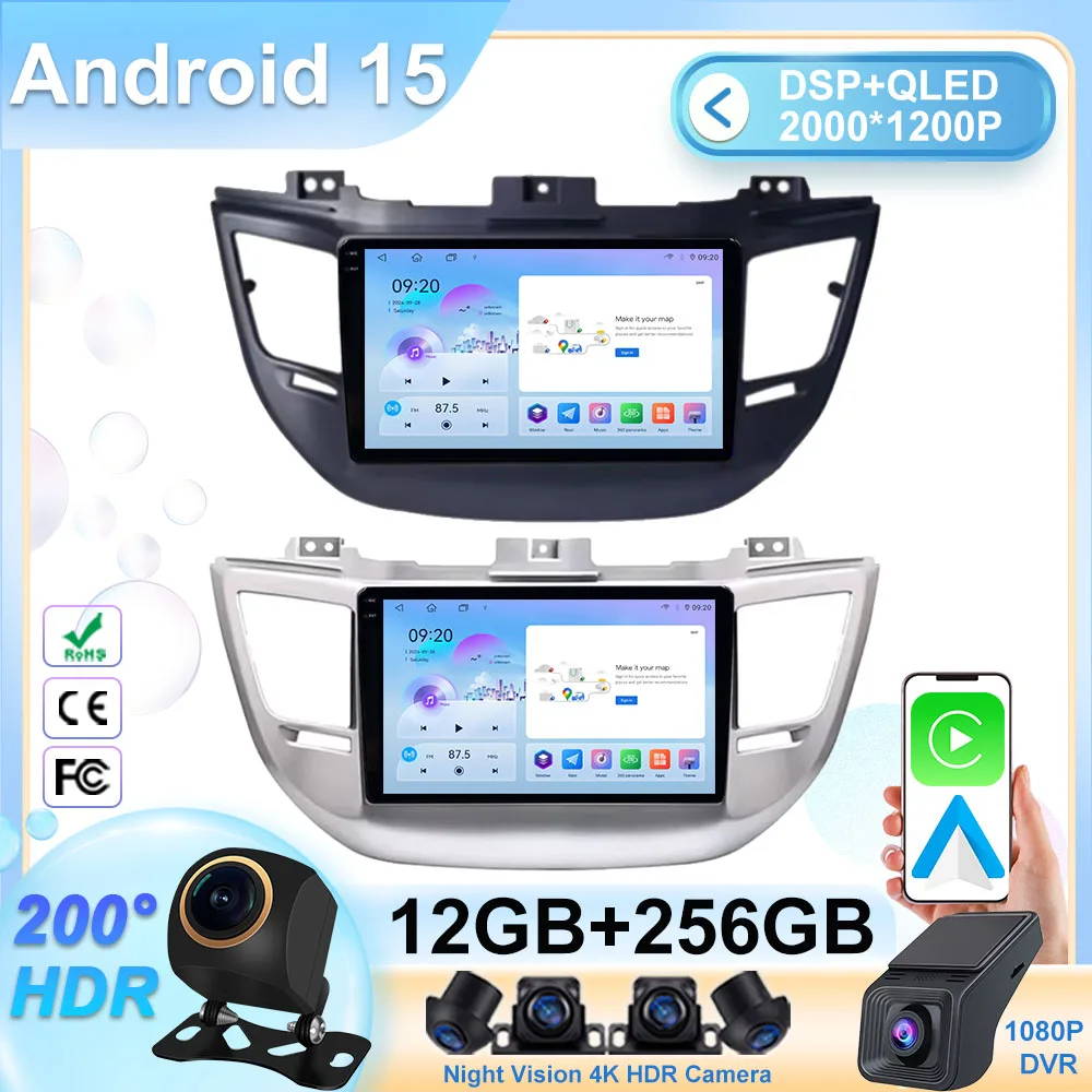 

Stereo 4G For Hyundai Tucson IX35 3 2015 2016 2017 2018 Carplay Car Radio Navigation GPS Android Auto Multimedia Player No 2din
