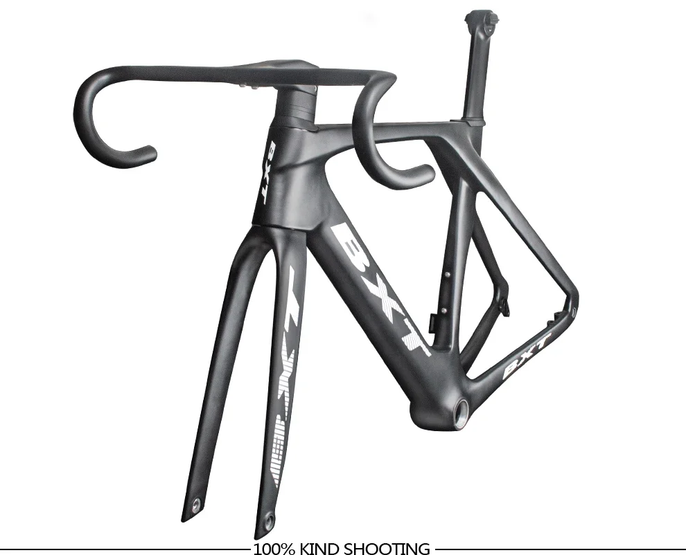 700c Kohle faser rahmen Rennrad Scheiben bremse mechanischer Umwerfer voll verstecktes Kabel Aero Shaping Road Carbon Rahmen T47 BB