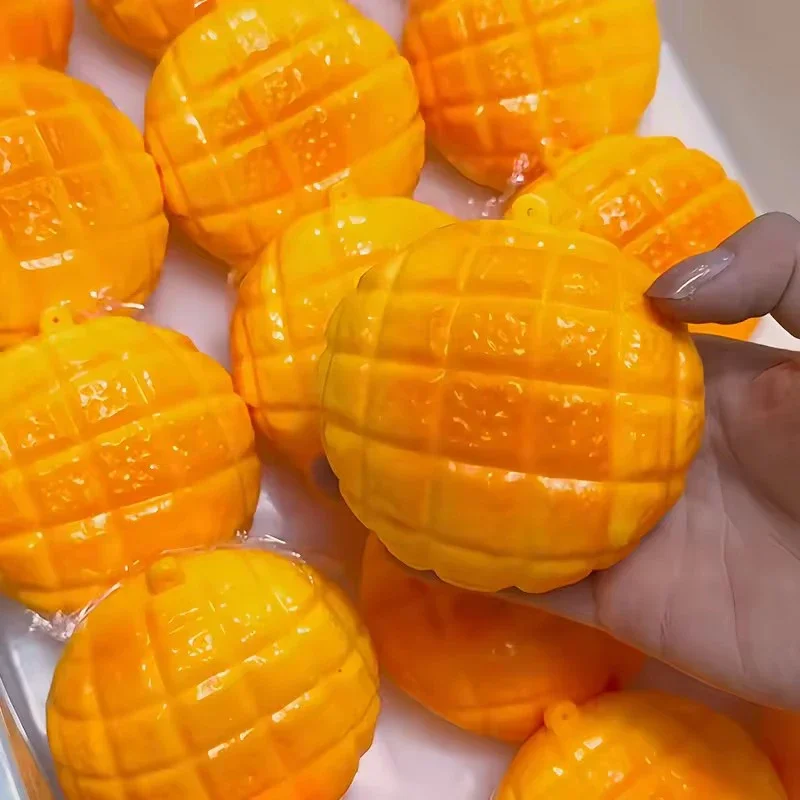 Crunchy Squishy Pineapple Bun Stress Ball Homemade Soft Squeeze Funny Toy Sensory Anti Stress Toy Birthday Festival Party Gifts