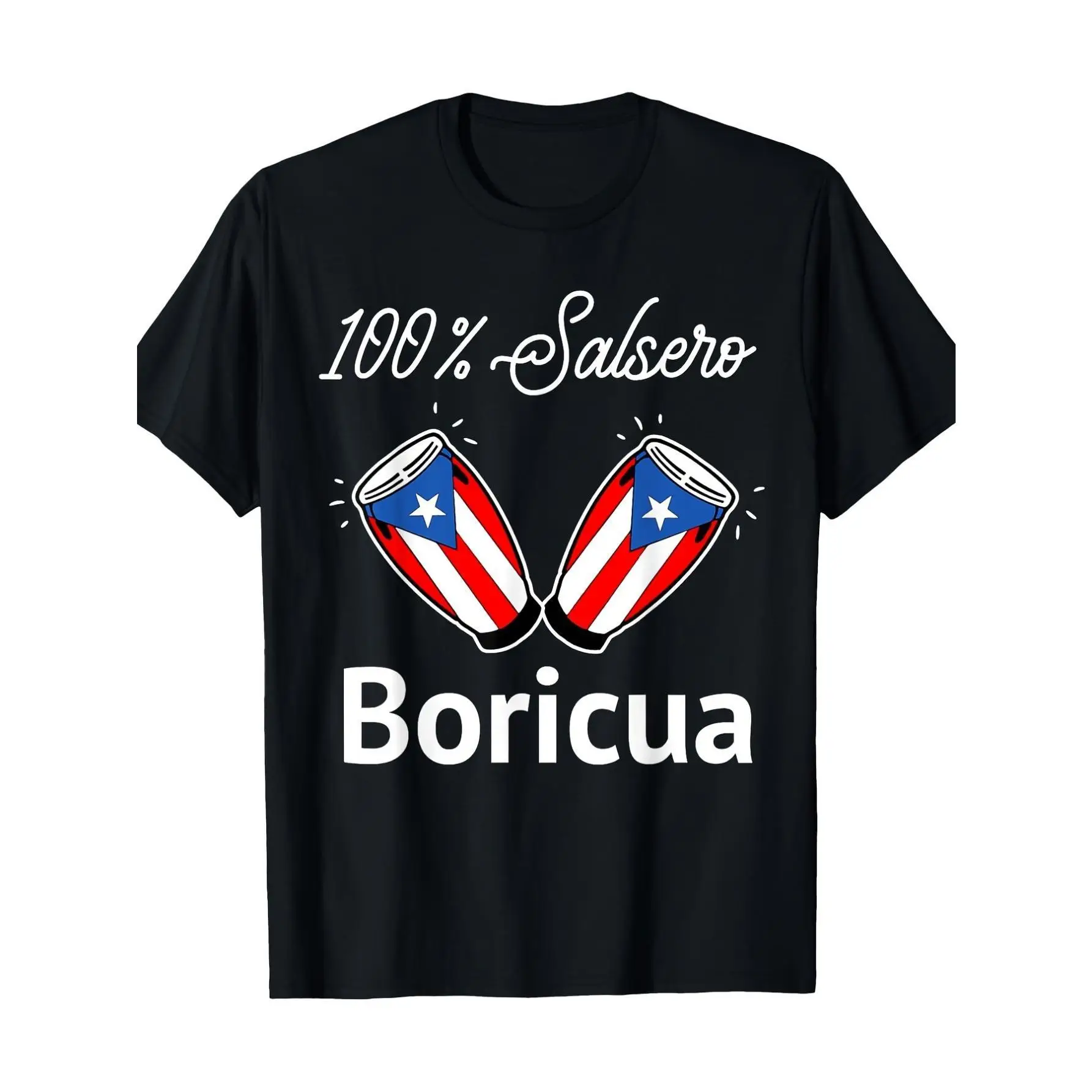 

[Cotton Puerto Rico Pride Tee] 100% Cotton Puerto Rico Pride T-Shirt - Casual Crew Neck, Slight Stretch Knit Fabric, Regular Fit