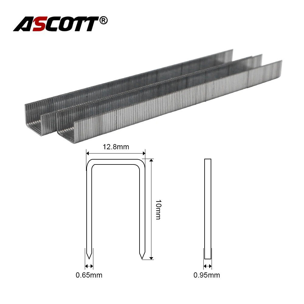 1000 pièces agrafes 12.8mm couronne 10mm longueur pour agrafeuse pneumatique électrique agrafeuse manuelle pistolet outils de travail du bois accessoires