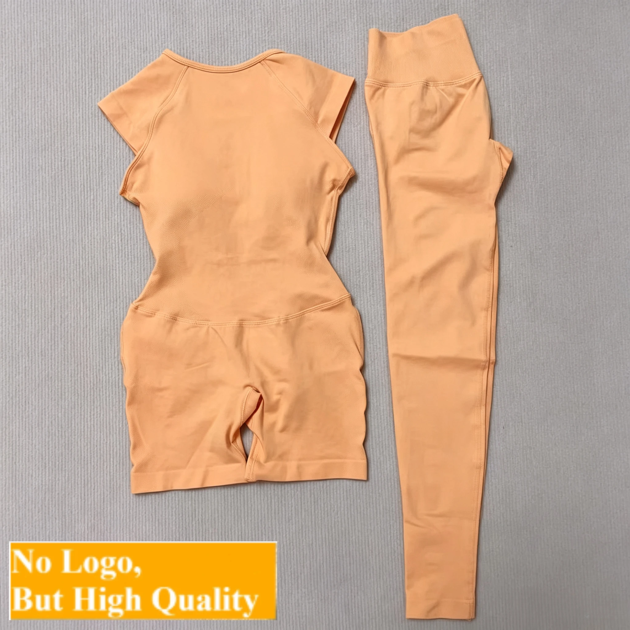 No Logo Gym Leggings Women Seamless Yoga Pants High Waist Low Ribbed Band Fitness Leggings Fitness Sweat Wicking Workout Tights
