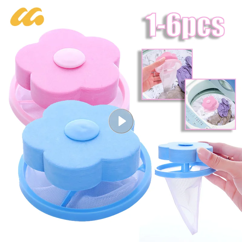 1-6Pc Washing Machine Cleaning Balls Laundry Filter Mesh Bag Hair Remove Catcher Fiber Collector Reusable Filtering Lint Catcher