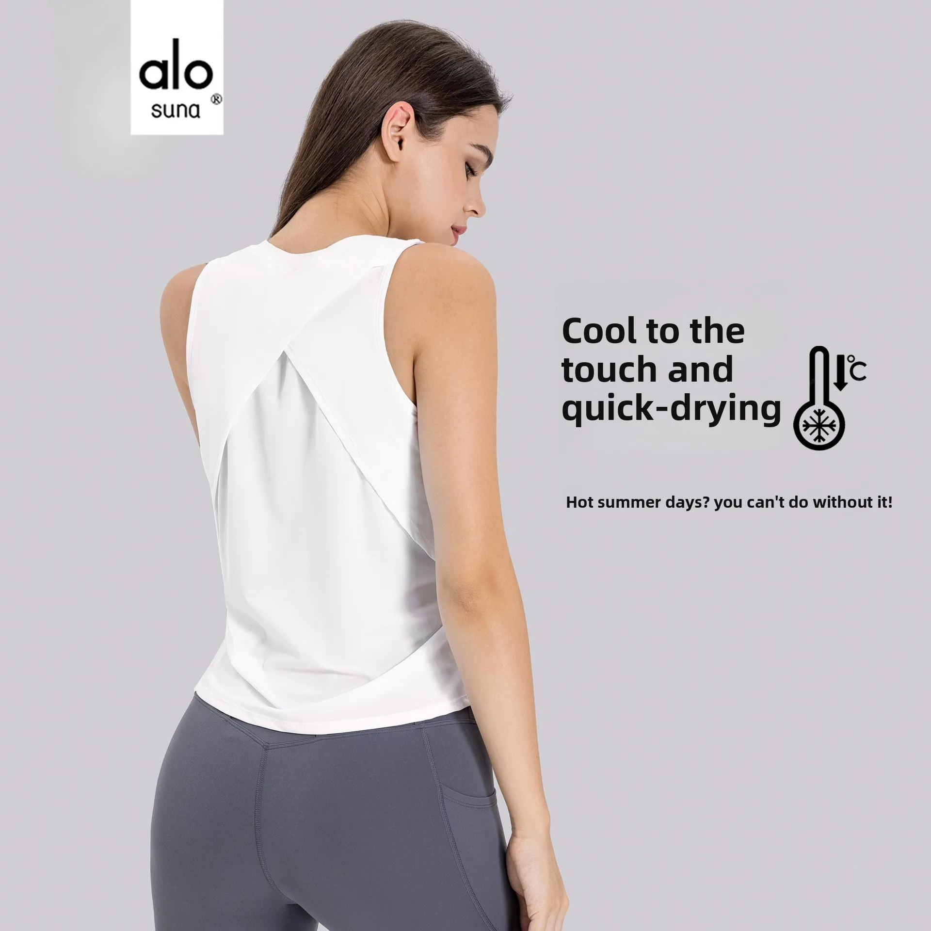 

Moisture wicking and breathable loose blouse Yoga clothes top Cool sports vest