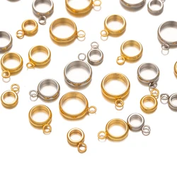 20Pcs Gold Color Stainless Steel Big Hole Spacer Bead Connectors Bail Clasps For DIY Pendants Necklace Bracelet Jewelry Making