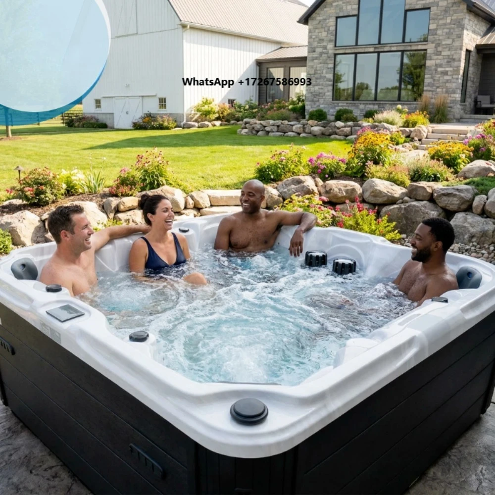 Custom Massage Spa Tubs Blue Tooth 7 Person Balboa Smart Hot Tub Jacuzzier Outdoor Spa Whirlpool Spa Bathtub for Garden Party