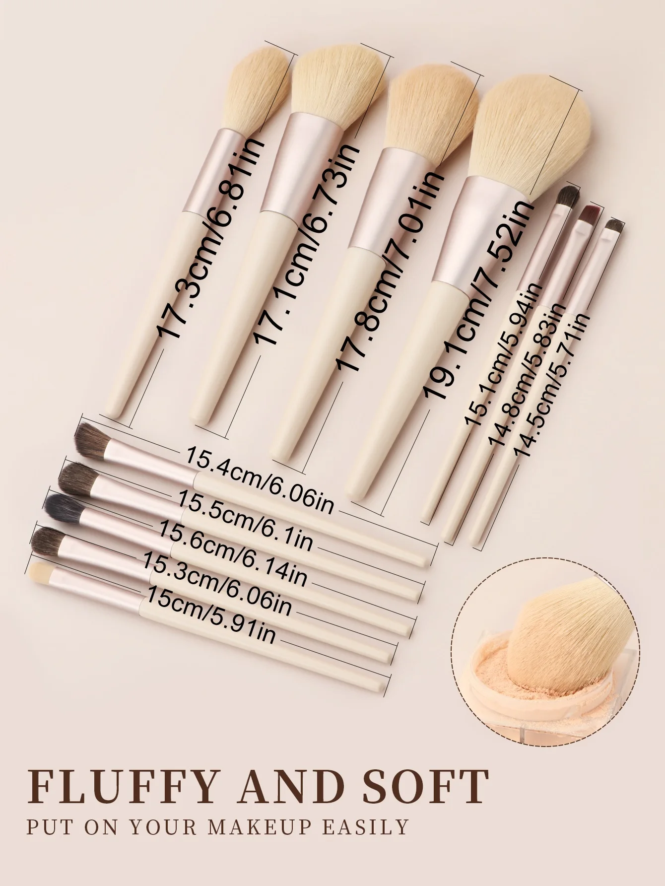 Conjunto de pincéis de maquiagem com 12 peças, este conjunto inclui 12 pincéis diferentes, pincel de fundição, corretivo, cabo longo, pincel kabuki alto