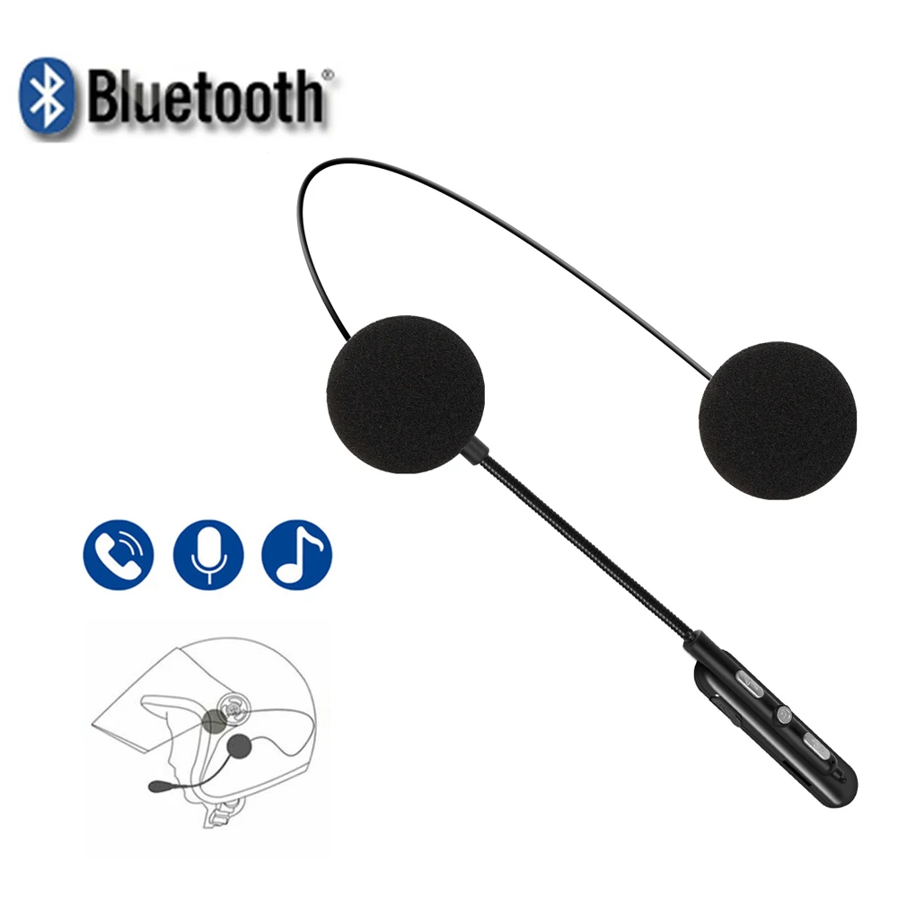 Impermeável Bluetooth 5.0 Capacete Headset, fone de ouvido estéreo sem fio, Suporte Speaker, Resposta automática, Chamada Handsfree, Mic