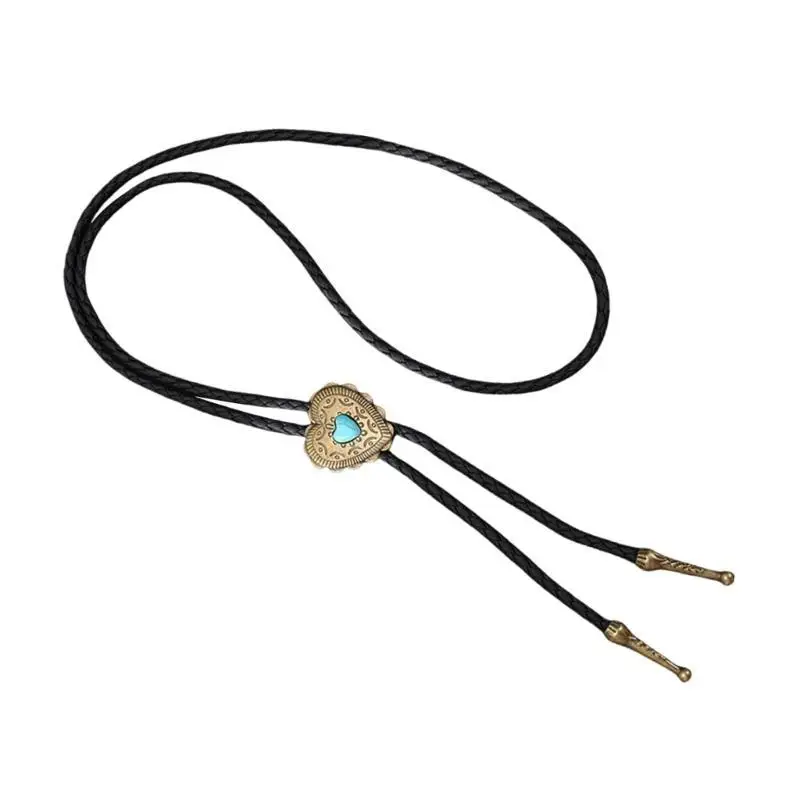 39BD Bolo Tie Necktie Western Cowboy Necktie Necklace Male Costume for Sweater