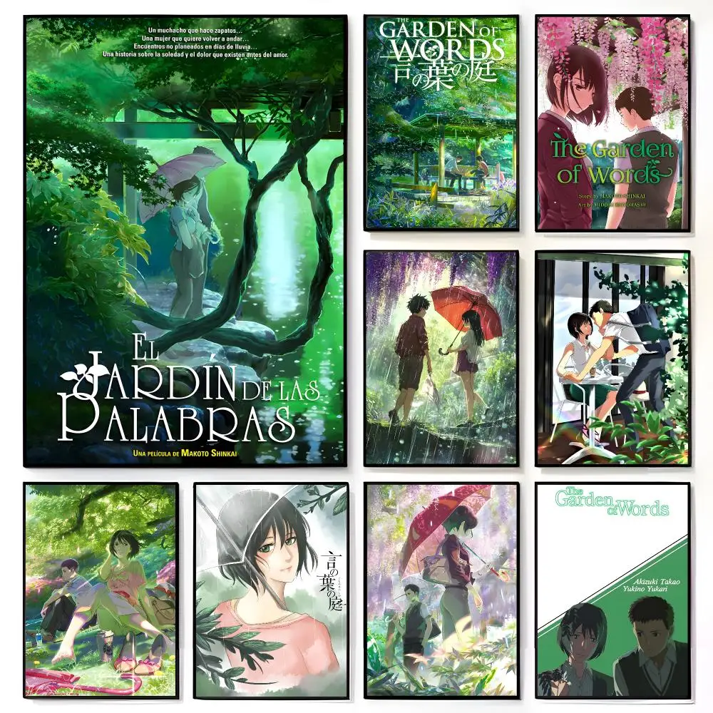poetic anime T-The Garden of Words Poster American Film Mural Home Childrens Room Wall Decor Print