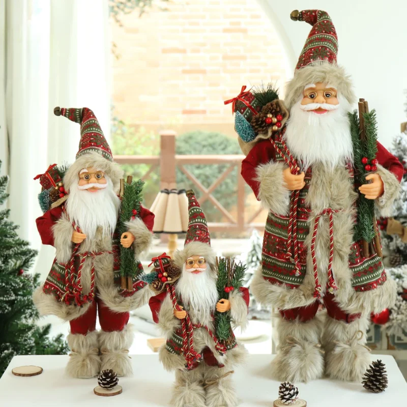 

60cm/40cm Big Santa Claus Doll Ornaments christmas decorations for home New Year Kids Gift Decor Party Supplies Navidad Xmas