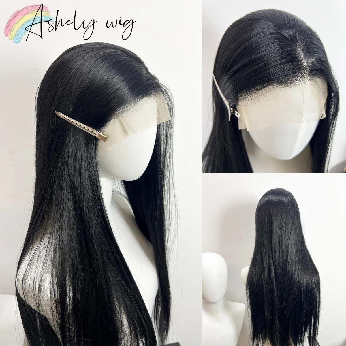 

Black Lace Front Wig for Fashion Women 13*4 26inch Long Straight Hair Wigs Brown White Natural Looking Lolita Wigs for Daily Use