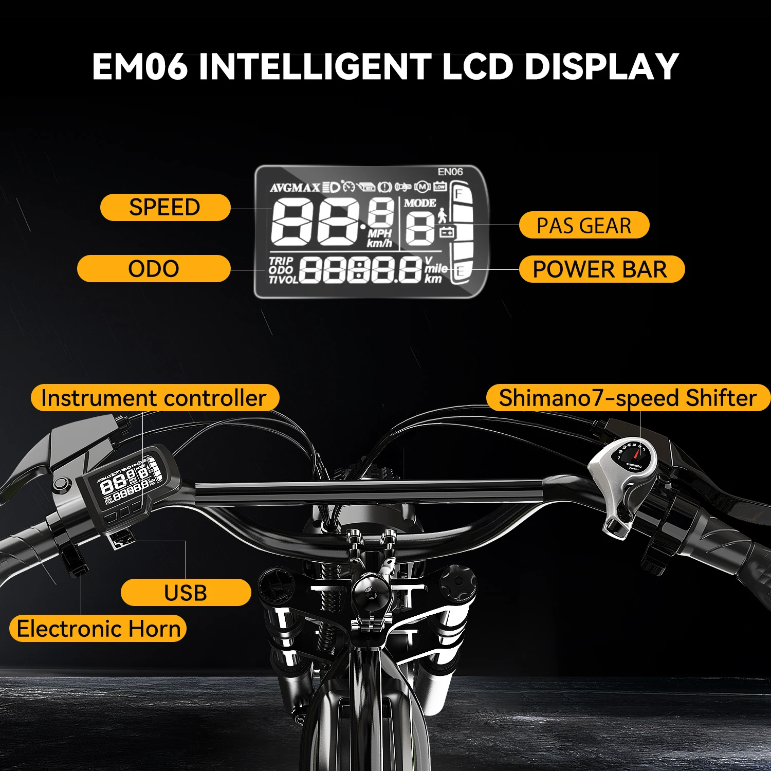 دراجة كهربائية Cybervelo EK11 للبالغين، دراجة إلكترونية بإطارات سميكة لجميع التضاريس مقاس 20 بوصة، دراجة كهربائية 80 ميلًا بدقة 30 ميجابكسل لدراجة نارية جبلية رملية #6