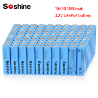 Soshine 100pcs 18650 1800mAh LiFePo4 Battery High quality 3.2V 18650 1800mAh Rechargeable Battery for Power Tool Home Appliance