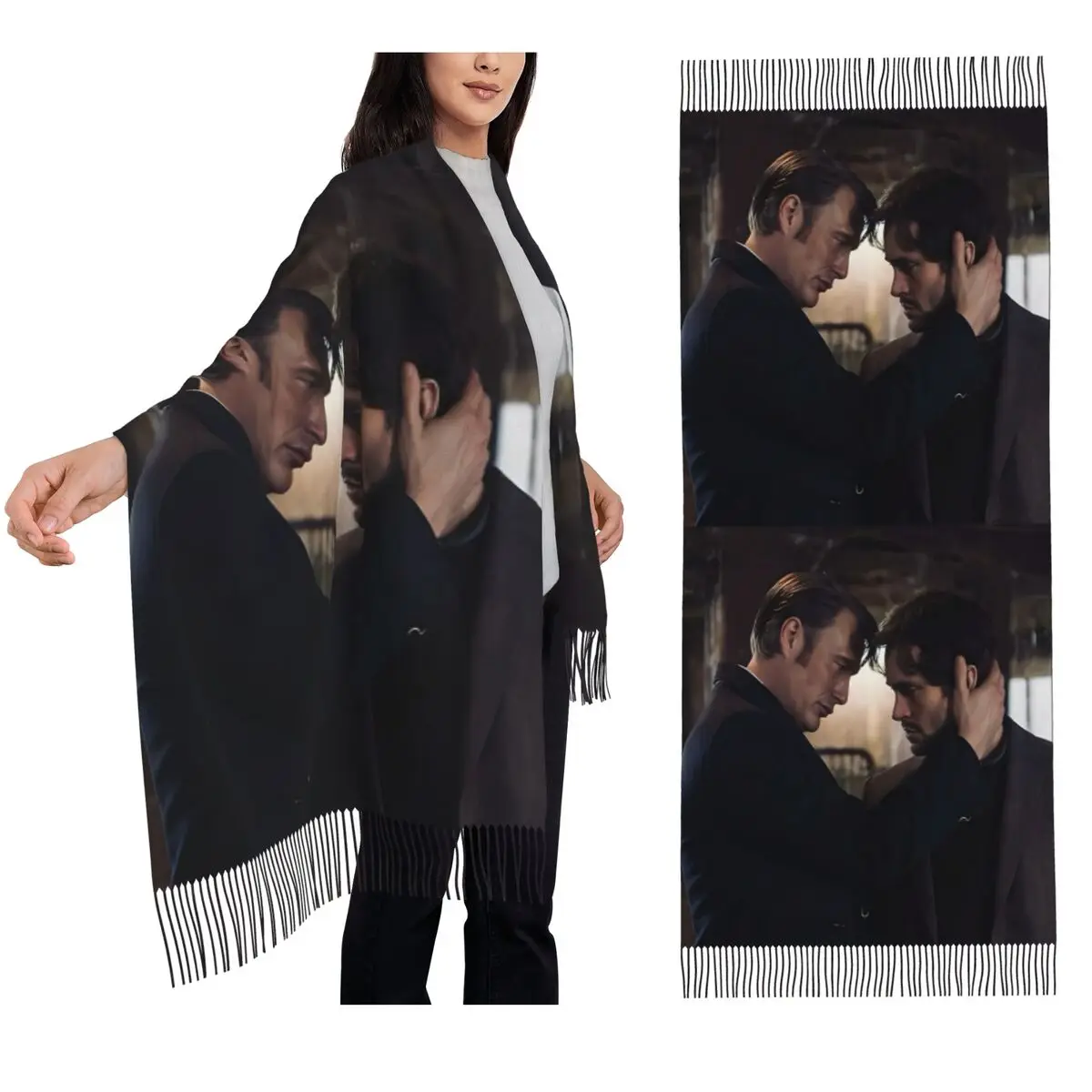 

Hannibal X Will Graham украшение фильм ужасов шарф шарфы с кисточками женские шали и накидки большая осенне-зимняя шаль накидка