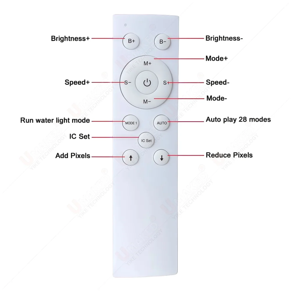 Running Water LED Controller With 12Key RF Remote For WS2811 Single Color Flowing Horse Race Pixel Strip Light DC5V-24V
