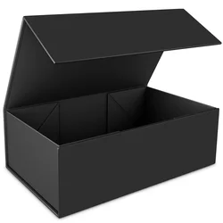 Large Collapsible Magnetic Gift Box with Lid &Shredded Paper Filler for Birthday Groomsman Proposal Gift Packaging Cardboard Box