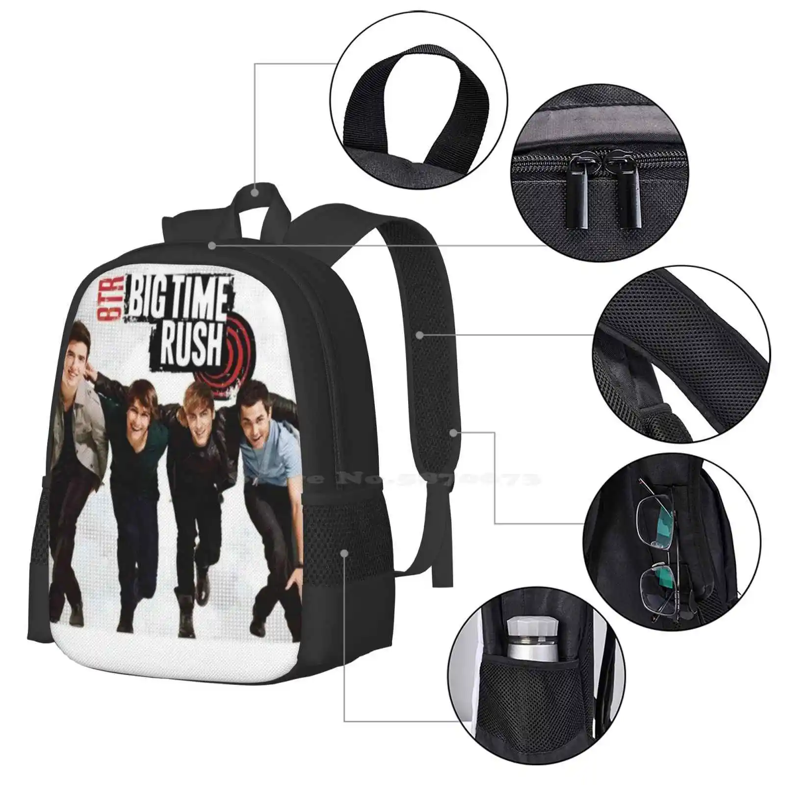 Big Time Rush Teen College Student Backpack Pattern Design Bags Big Time Rush 2021 Victorious Hulu Big Time Rush Cast 2021