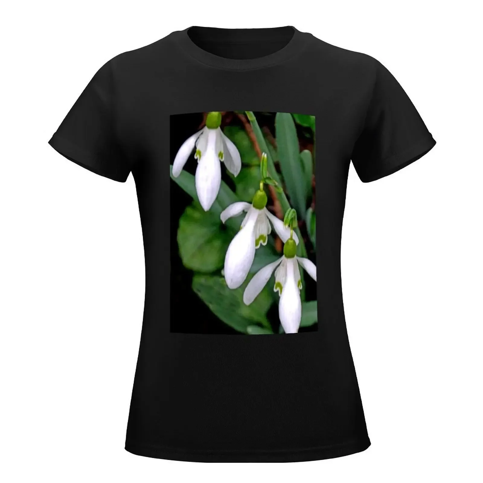 Pretty Snowdrop Trio............ T-Shirt summer tops anime clothes cute clothes graphics t shirts for Women