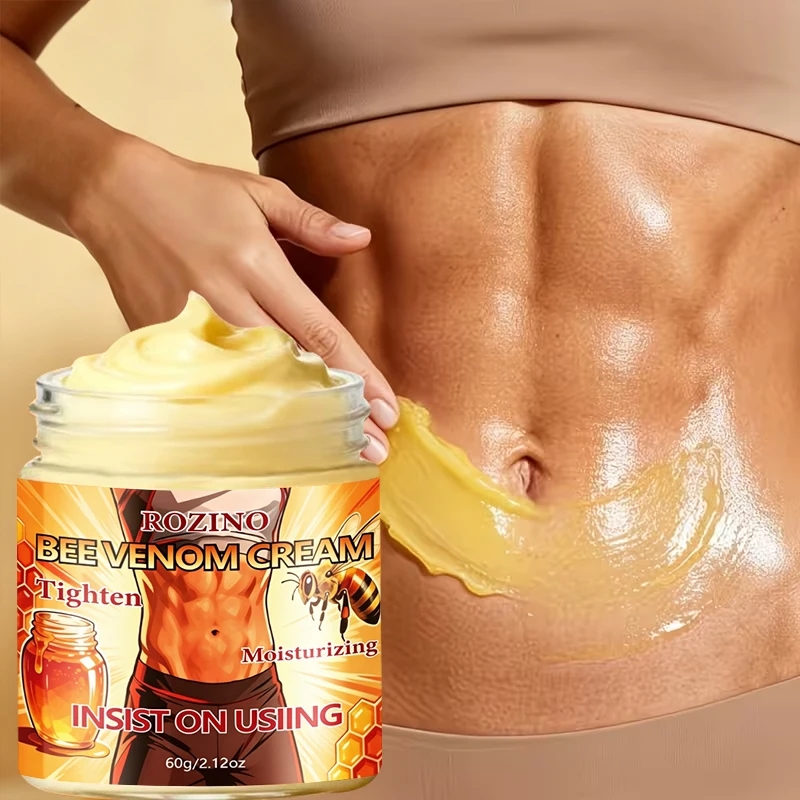 60g Bee Venom Instant Abdominal Firming Moisturizing Cream, Instantly Lifts and Firms the Abdomen, Natural Ingredients, Hypoallergenic, Deeply Moisturizes and Hydrates, Solves Problems Such as Sagging, Dryness, Wrinkles, Etc. on the Skin of the Body, Suitable for Arms, Abdomen, Buttocks, Inner Thighs, and the Entire Body