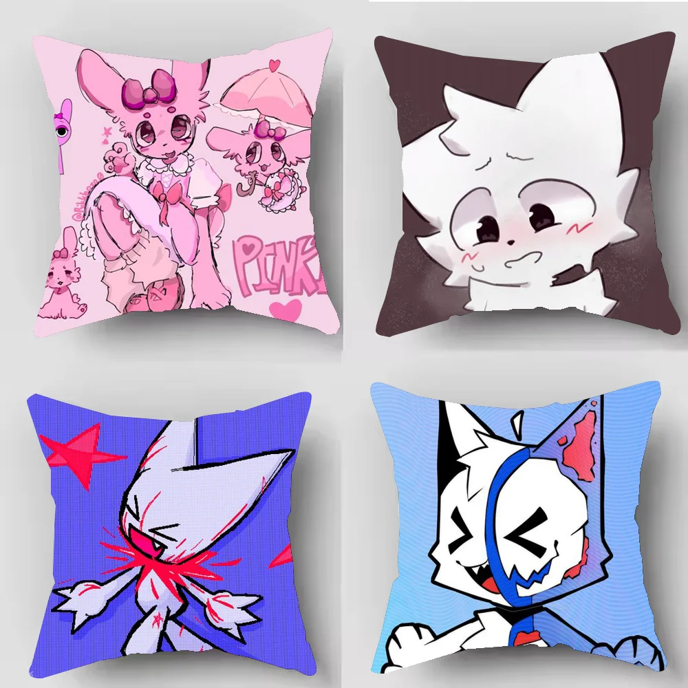 Boykisser Silly Cat Cute Pillow Case Pillowcase Anti-dustmite Pillow Invisible zipper silky short plush Sofa cushion cover