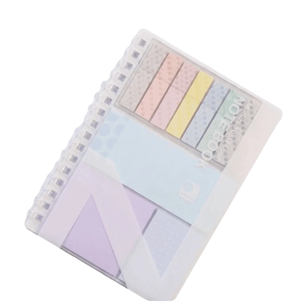 Loose-Leaf Memo Pads Morandi Color Adhesive Expanding Sticky Notes Soft Coil Writable Reusable Repositionable Index Tabs
