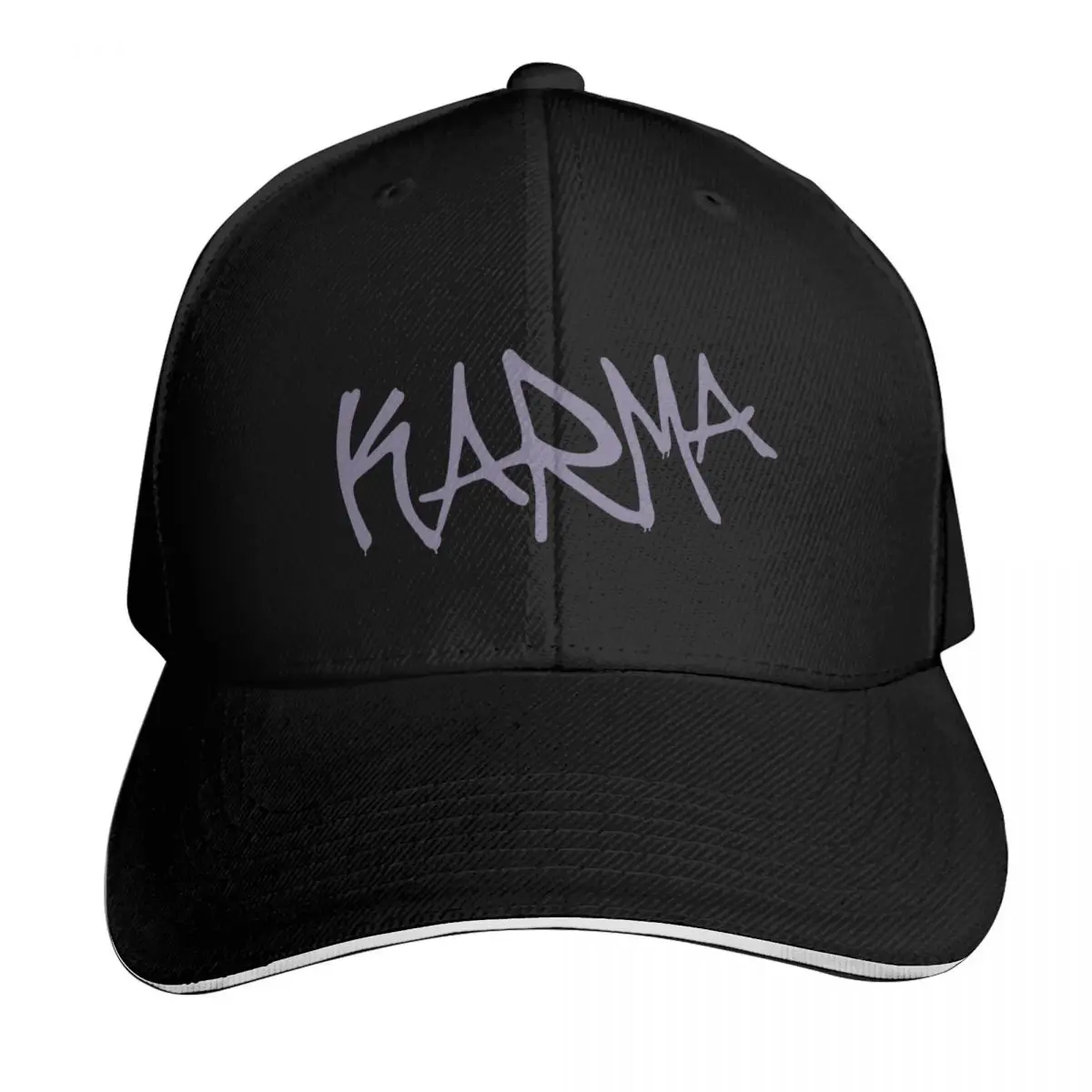 Karma Graffiti Baseball Cap Sun Protection UPF 50+ Breathable Mesh Back Adjustable Buckle Closure