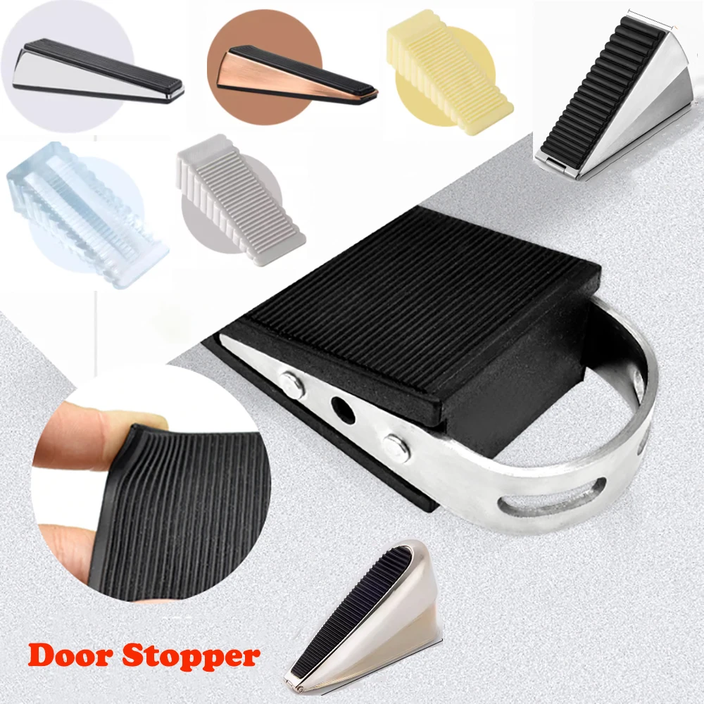 Door Bottom Stopper Children Anti-Folder Hand Reusable Shock Absorbent Block Home Office Door Anti-collision Wedge Door Stopper
