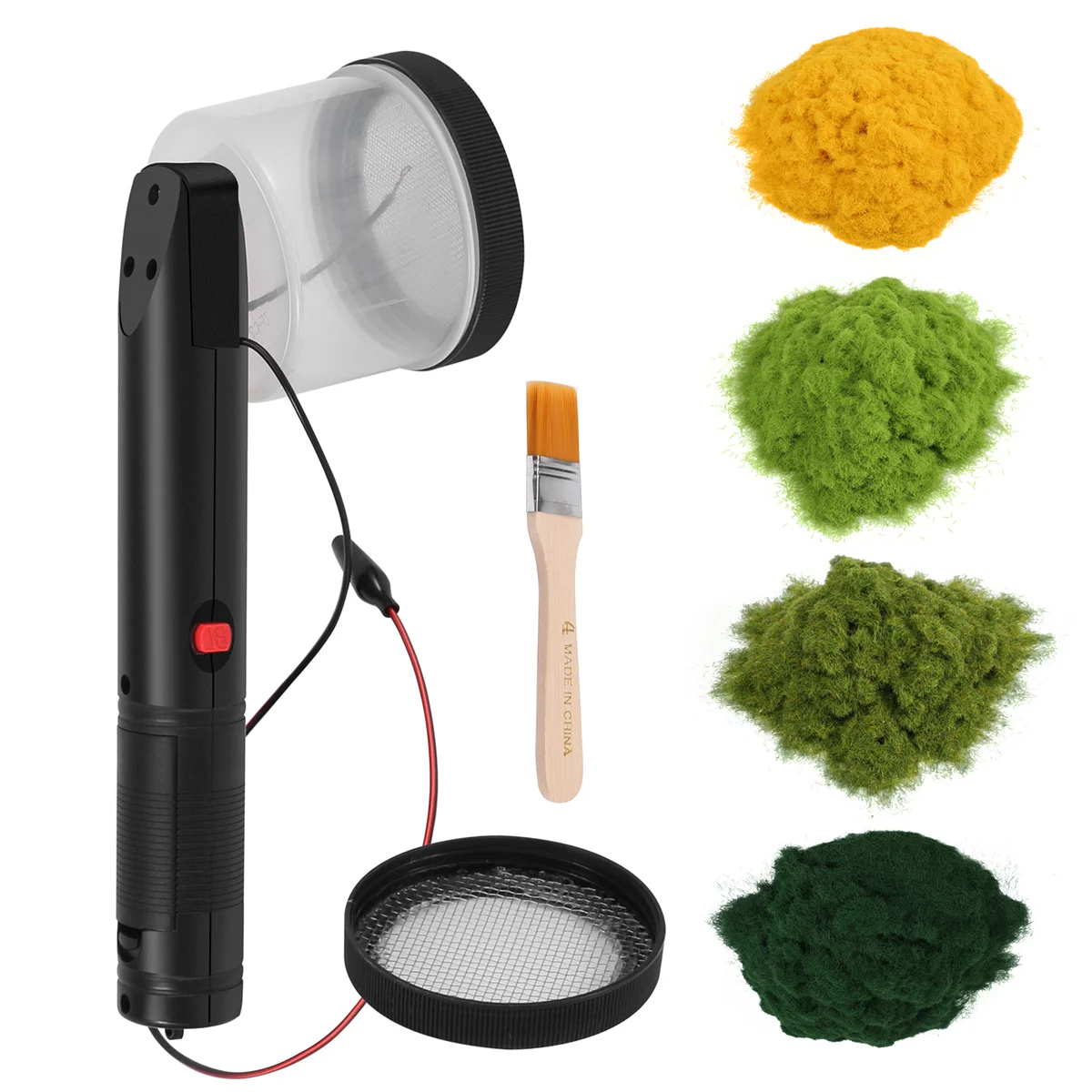 Flocking Kit Static Grass Applicator ABS Mini Flocking Machine with Antislip Handle for DIY Scenic Table