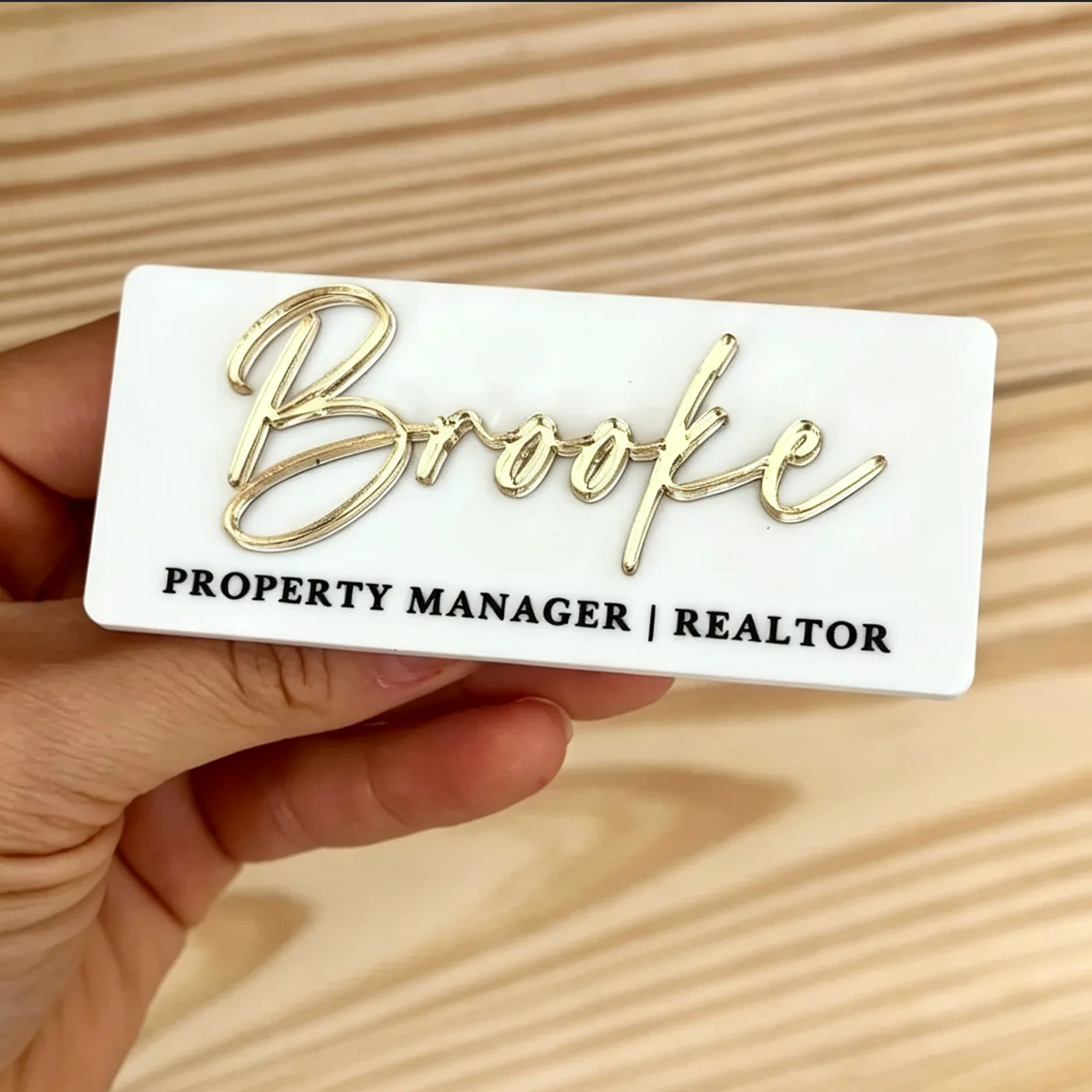 1*Personalized Acrylic Name Badge with Magnetic Clip, Custom Business Name Tag,Perfect for Work & Events Tags for Professionals