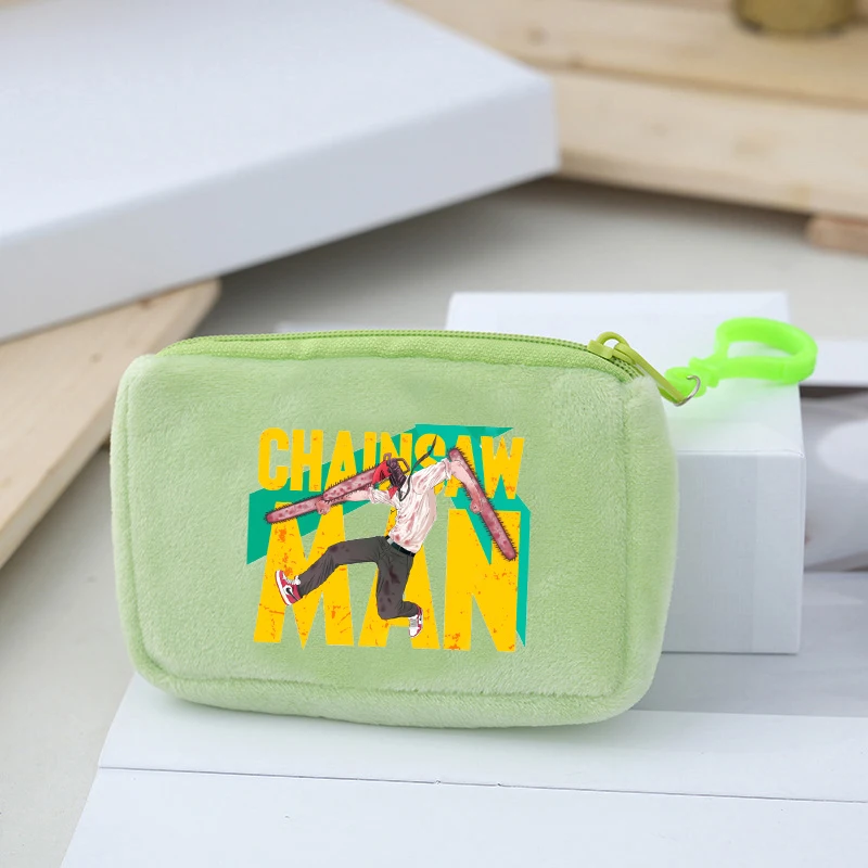 Chainsaw Man Pluche Portemonnee Cartoon Animatie Figuur Mini Portefeuilles Pochita Creatieve Rugzak Hangers Mode Kleine Opbergzakken