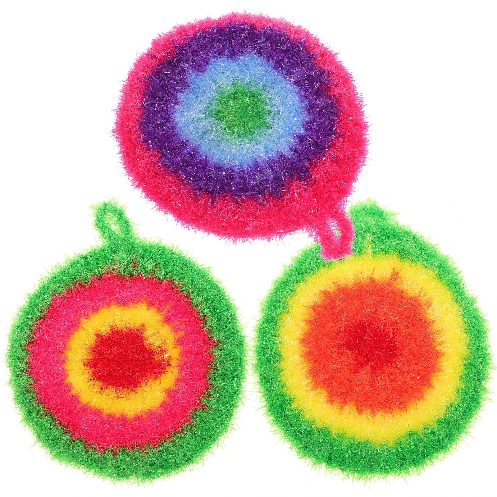 

3pcs Dish Cloths Scrubbers For Dishes Reusable Kitchen Cleaning Pads Quick Dry Cute Decorative Washable Dishwashing Cloth Set