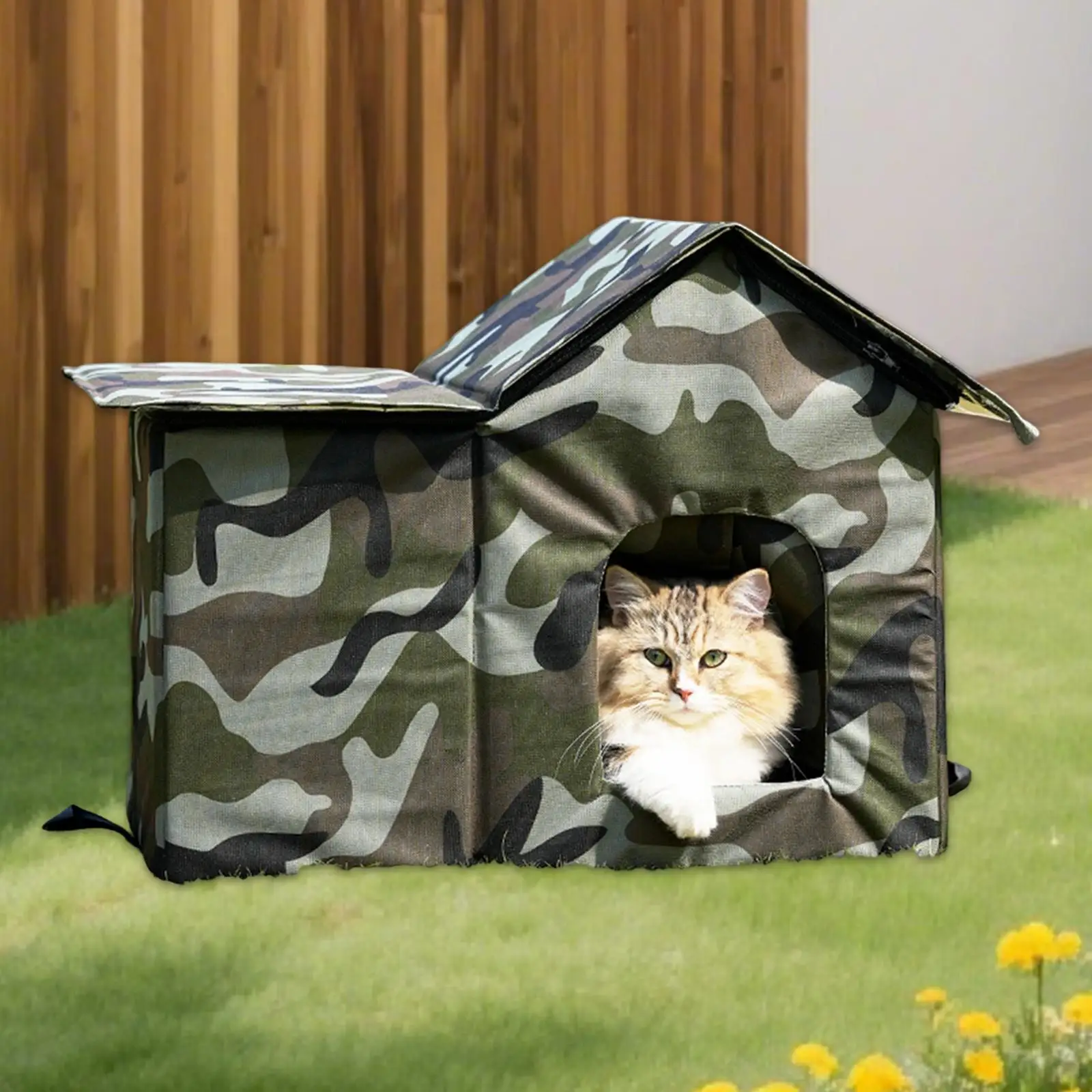 

Уличный домик для бездомных кошек из ткани Оксфорд, зимний водонепроницаемый утепленный укрытие-укрытие, укрытие-укрытие для уличных кошек