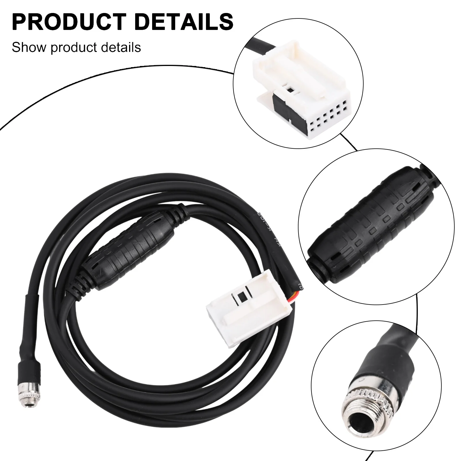 Car Radio Audio Input Black AUX Audio Cable Easy To Install High-quality Materials And Play Car Radio Audio Input
