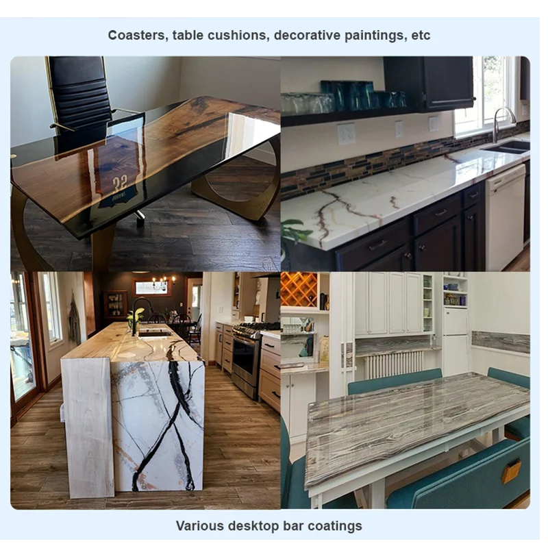 Imagem -05 - Cnmi-ab Kit de Resina Epóxi para a Ilha de Cozinha Revestimento de Superfície Crystal Clear Alto Brilho Mica Pigmento Corante Faça Você Mesmo Mesa