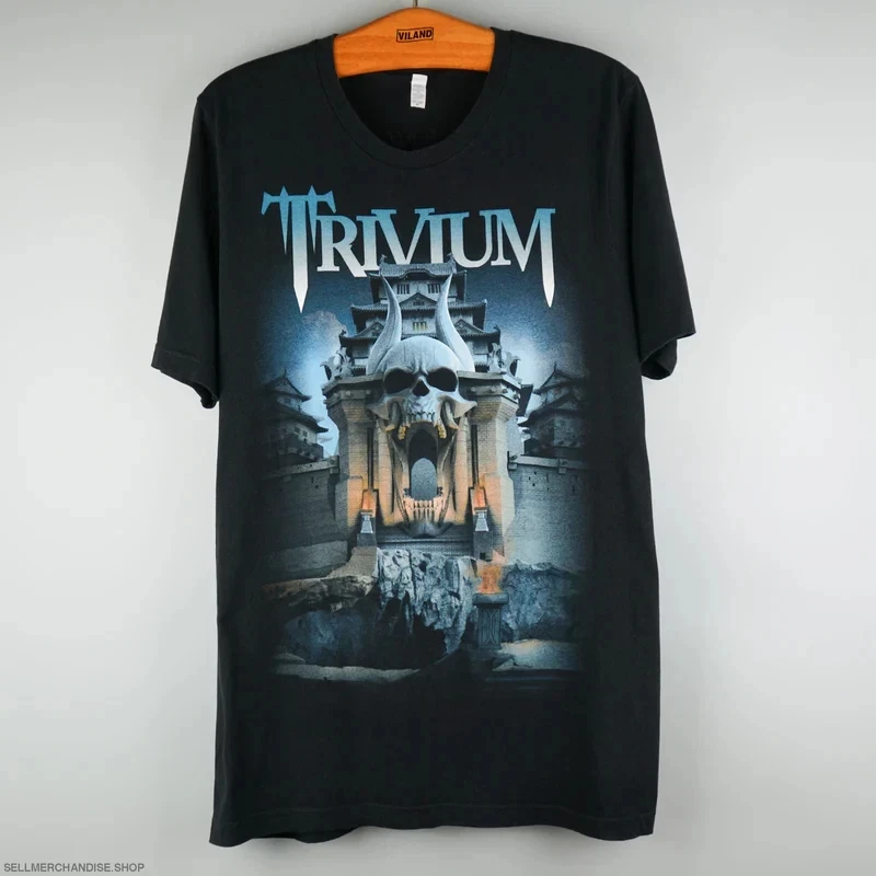 Camiseta Vintage 2016 Trivium Tour para hombre, camisetas Harajuku