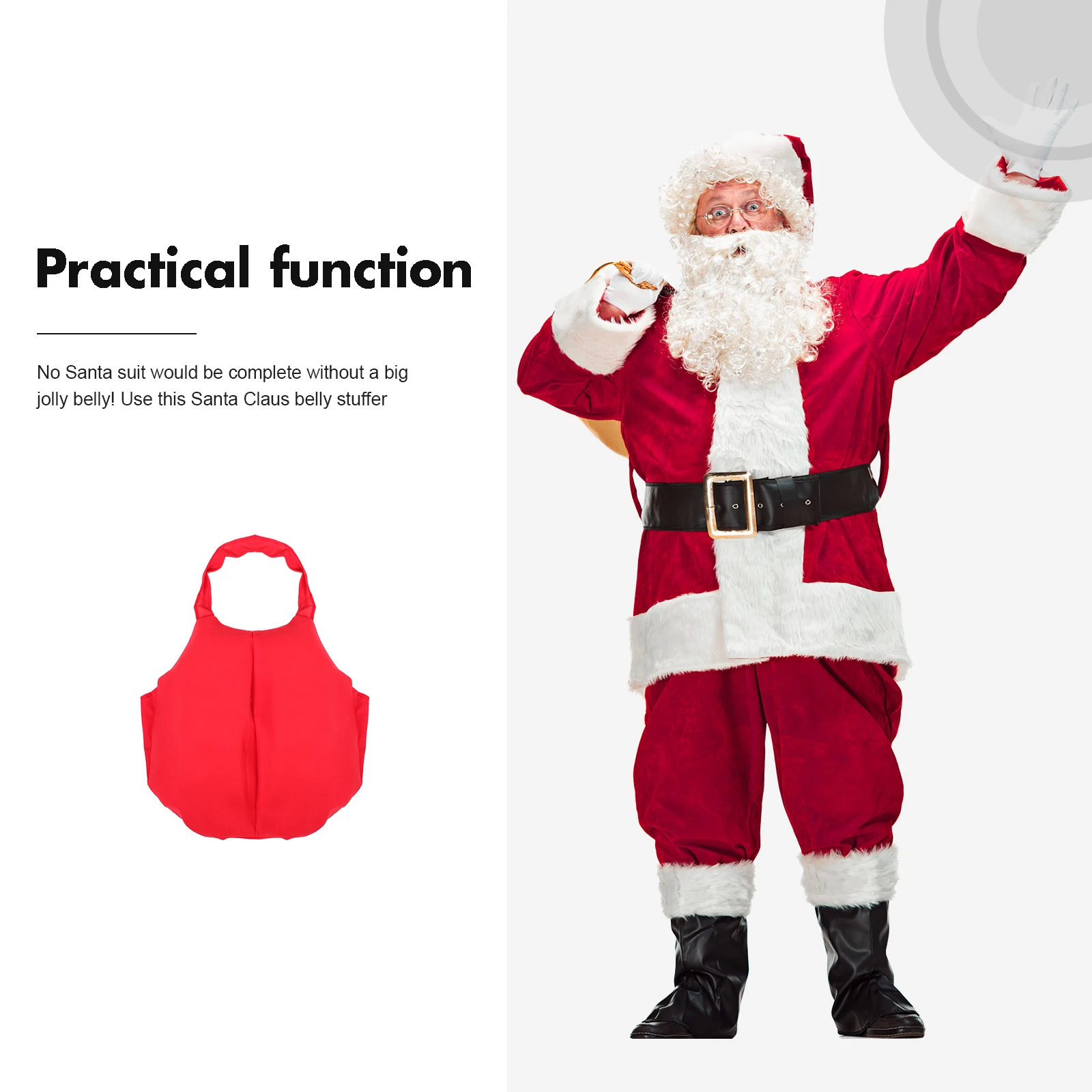 Christmas Santa Fake Belly Show Props Fake Padded Santa Big Belly Stuffer For Dress Up Halloween Cosplay Stage Performances