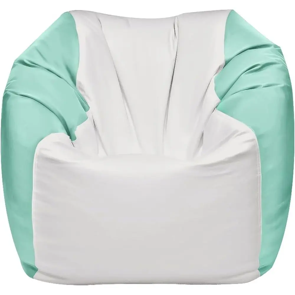 Sillón Puff Marino - Asiento Impermeable para Barco y Comodidad en Cubierta - Vinilo Resistente, Blanco/Espuma Marina, Mediano