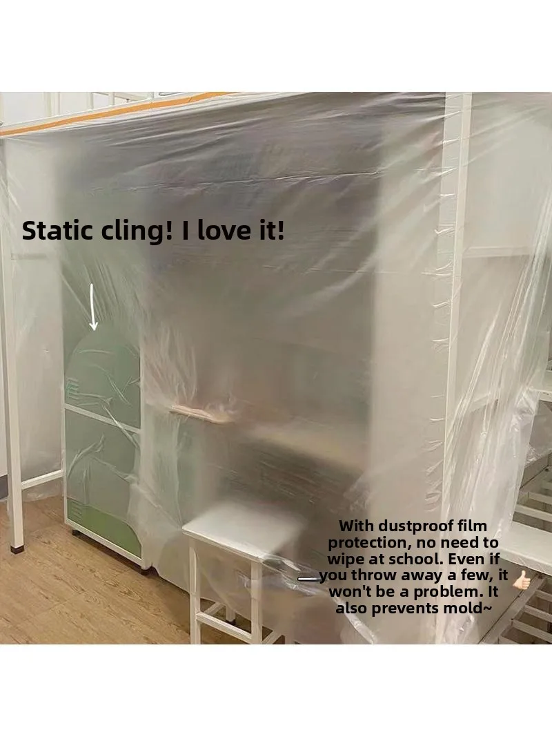 

Transparent Plastic Dust Cover for Student Dormi Bedtable Cover Holiday Home Use Bed Lower Bunk Bed Dustproof Film Bag