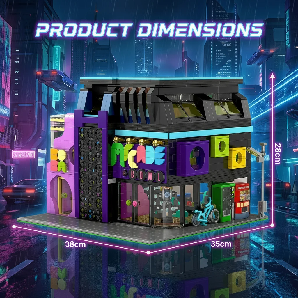Cyberpunk لعبة غرفة الإضاءة منزل وحدات اللبنات LED مدينة مخزن العمارة الطوب أطقم منمذجة الكبار الاطفال الهدايا 2600 قطعة #5