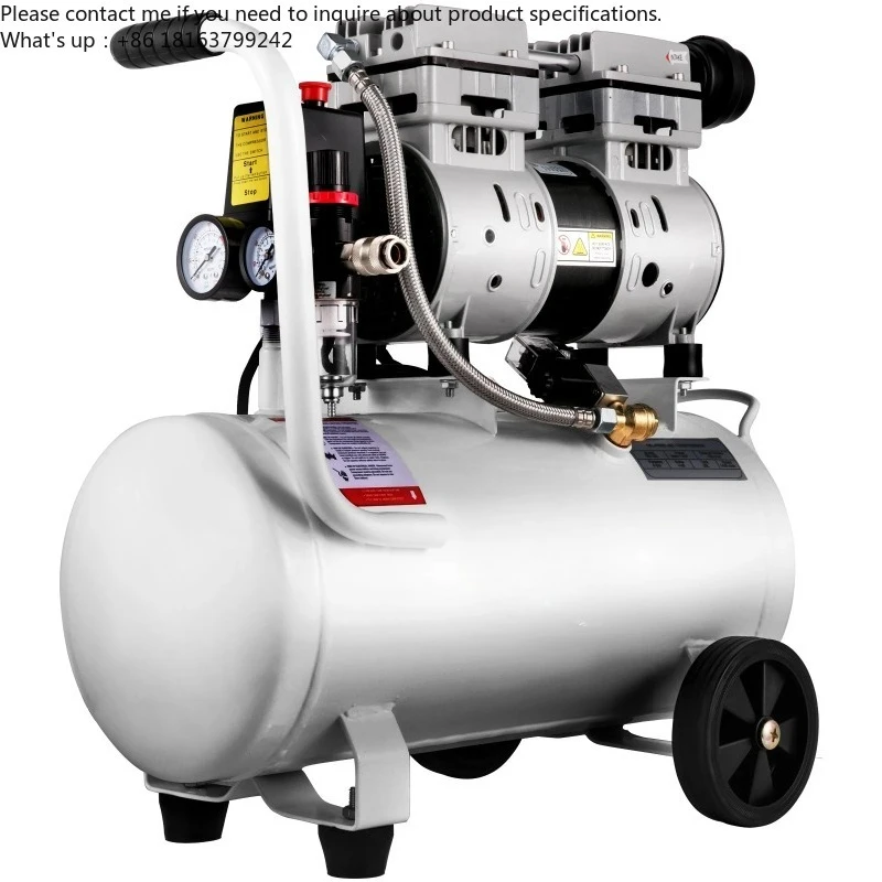 SucceBuy 750W 1HP Oil-Free Silent Air Compressor 25L/60L 110V/240V Portable Pump for Tire Inflation & Household Maintenance